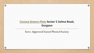 Corona Greens Plots Sohna Gurgaon