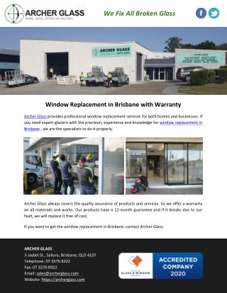 Window Replacement in Brisbane with Warranty