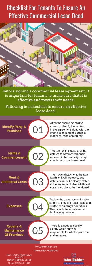 Checklist For Tenants To Ensure An Effective Commercial Lease Deed