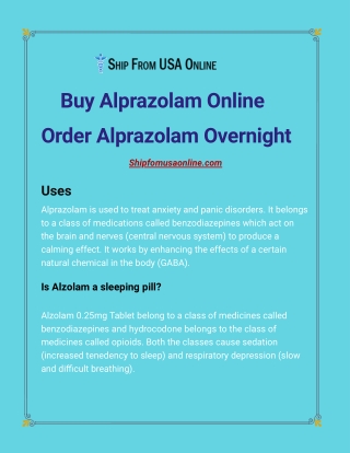 Buy Alprazolam Online Overnight | Order Xanax (Alprazolam) Online USA