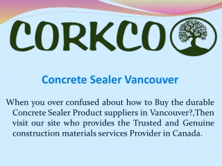 Concrete Sealer Vancouver