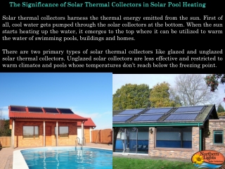 Solar Thermal Collectors in Solar Pool Heating - Northern Lights Solar Solutions