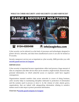WHAT IS CYBER SECURITY AND SECURITY GUARD SERVICES?