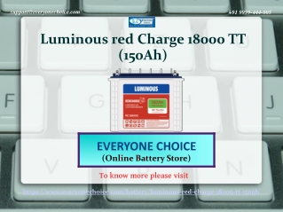 Buy Luminous Red Charge 18000 TT (150Ah) Battery