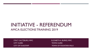 Initiative - Referendum AMCA Elections Training 2019