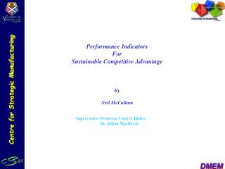 Performance Indicators For Sustainable Competitive Advantage By Neil McCallum