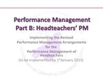 Performance Management Part B: Headteachers PM