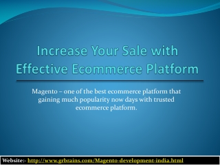 Increase Your Sale with Effective Ecommerce Platform