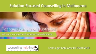 Solution-Focused Counselling in Melbourne
