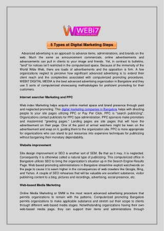 5 Types of Digital Marketing Steps