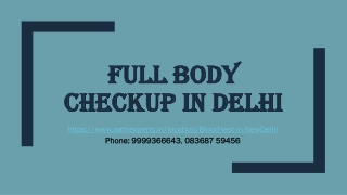 Full body checkup in Delhi
