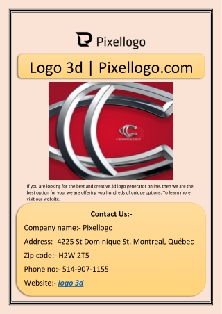 Logo 3d | Pixellogo.com
