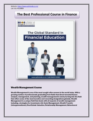 The Best Professional Course in Finance