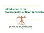 Introduction to the Biomechanics of Sport Exercise