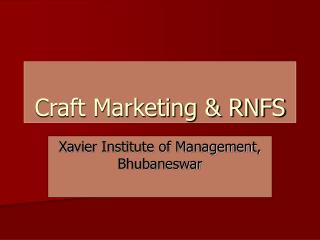 Craft Marketing &amp; RNFS