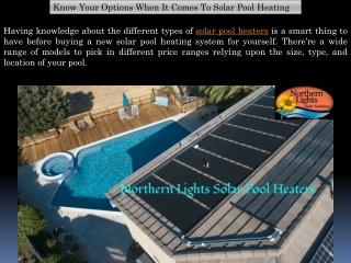 Buy New Solar Pool Heater - Northern Lights Solar Solutions