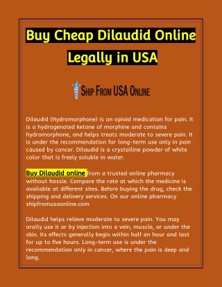 Buy Cheap Dilaudid Online Legally in USA