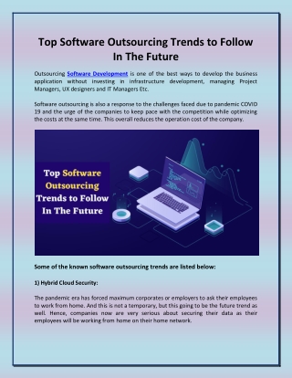 Top Software Outsourcing Trends to Follow In The Future