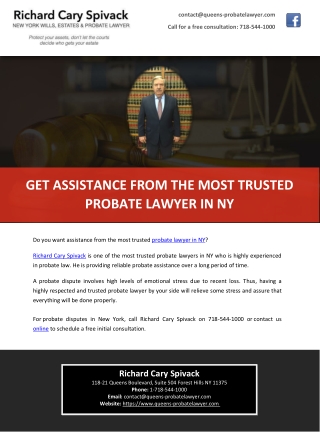 GET ASSISTANCE FROM THE MOST TRUSTED PROBATE LAWYER IN NY