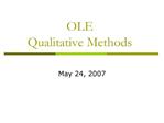OLE Qualitative Methods