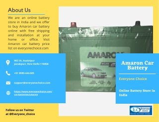 Buy Amaron Car Battery Online