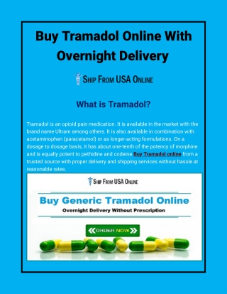 Buy Tramadol Online With Overnight Delivery