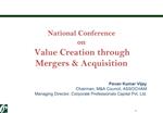 National Conference on Value Creation through Mergers Acquisition