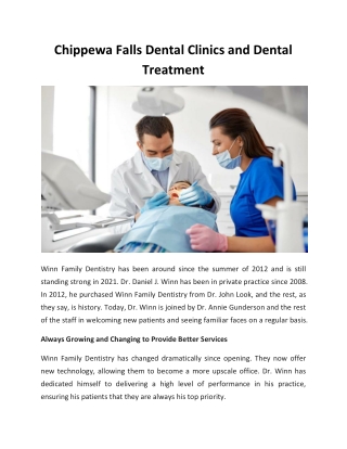 Chippewa Falls Dental Clinics and Dental Treatment
