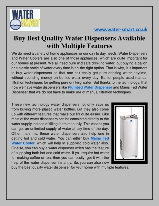 Buy Best Quality Water Dispensers Available with Multiple Features