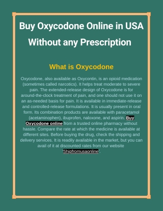 Buy Oxycodone Online in USA Without Any Prescription
