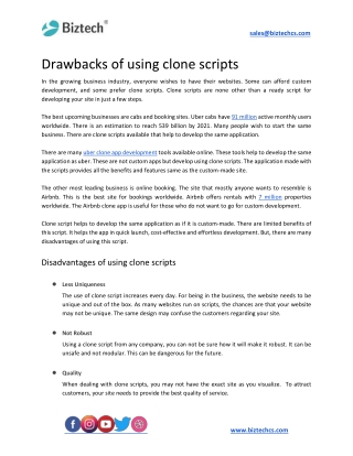 Drawbacks of Using Clone Scripts