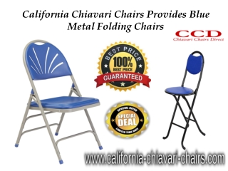 California Chiavari Chairs Provides Blue Metal Folding Chairs