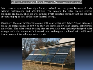 Using Solar Hot Water Heaters at Home  - Northern Lights Solar Solutions