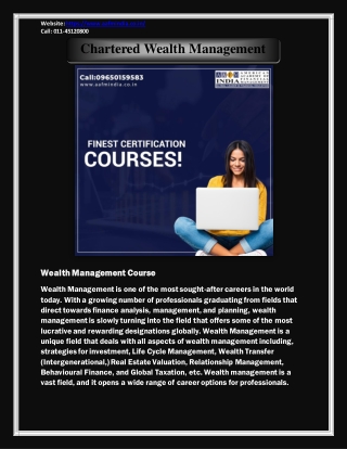 Chartered Wealth Management The Best Professional Course In Finance