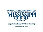 Legislative Budget Office Hearing September 28, 2006