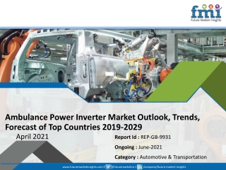 Ambulance Power Inverter Market Outlook, Trends, Forecast of Top Countries 2019-2029