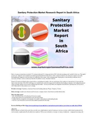 Sanitary Protection Market Research Report in South Africa