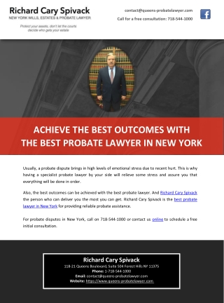 ACHIEVE THE BEST OUTCOMES WITH THE BEST PROBATE LAWYER IN NEW YORK