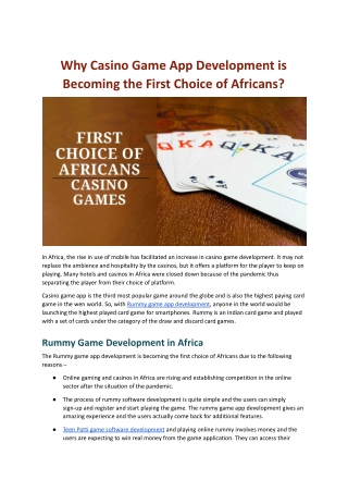 Why Casino Game App Development is Becoming the First Choice of Africans_.docx