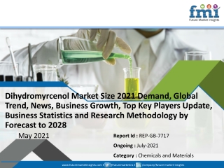 Dihydromyrcenol Market Size 2021 Demand, Global Trend, News, Business Growth, To