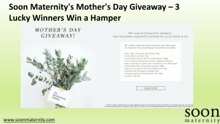 Soon Maternity's Mother's Day Giveaway – 3 Lucky Winners Win a Hamper