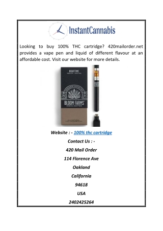 100% Thc Cartridge | 420mailorder.net