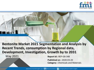 Bentonite Market 2021 Segmentation and Analysis by Recent Trends, consumption by