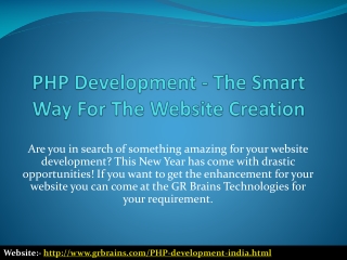 PHP Development - The Smart Way For The Website Creation