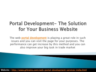 Portal Development- The Solution for Your Business Website