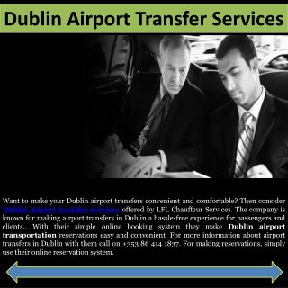 Dublin Airport Transfer Services