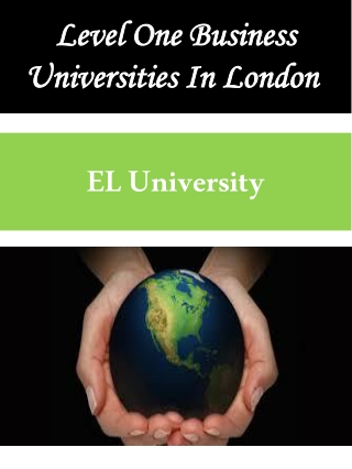 Level One Business Universities In London