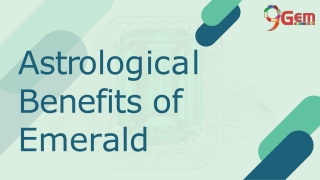 Astrological Benefits or Emerald