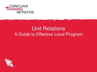 Unit Relations A Guide to Effective Local Program