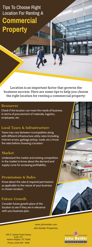 Tips To Choose Right Location For Renting A Commercial Property